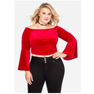 Ashley Stewart velvet crop top